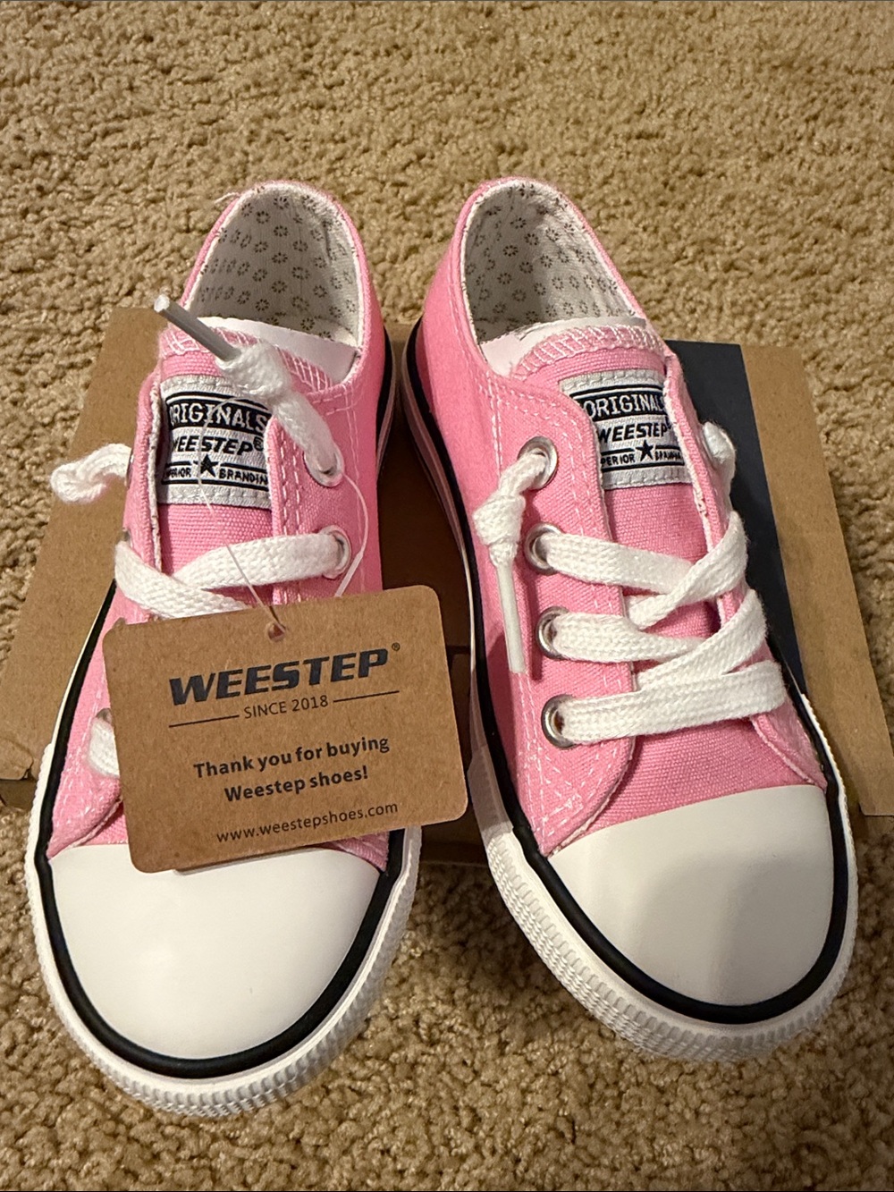 Weestep Pink Canvas Kids Sneakers Toddler Size 10